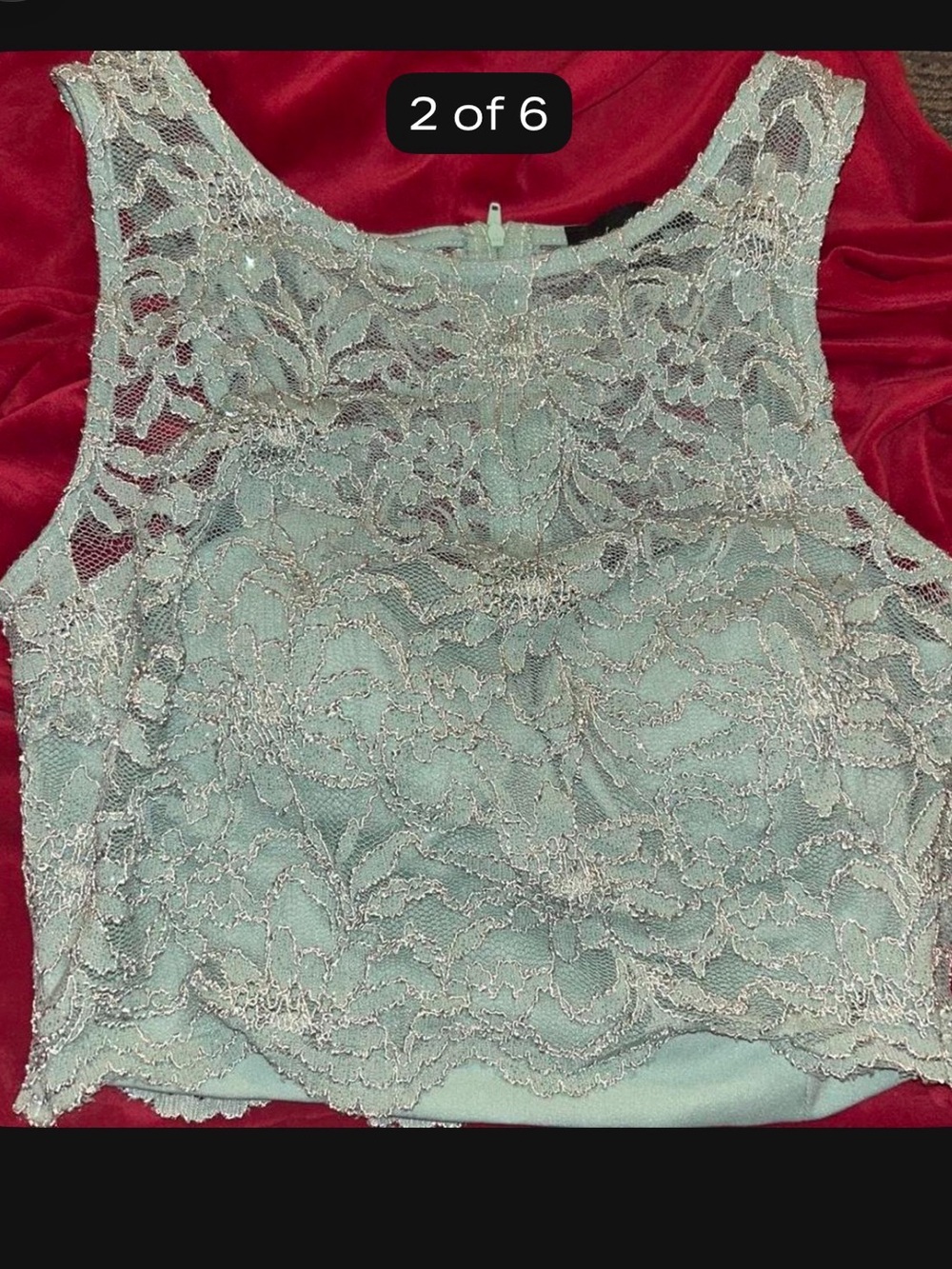 City Triangles Light Blue Lace Camisole Tank - Picture 1 of 5